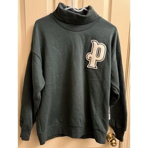 Puma Varsity Logo Turtleneck Sweatshirt Green With Large White P Unisex Medium‎